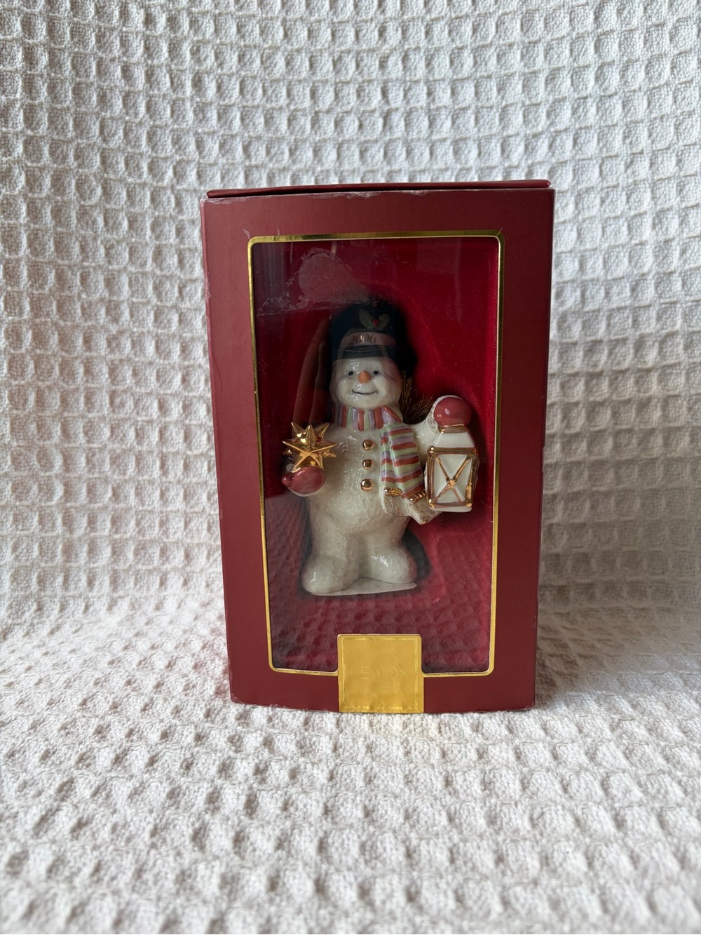 Vintage Lenox 2006 Annual Snowman Starlight Snowman Ornament New Old Stock